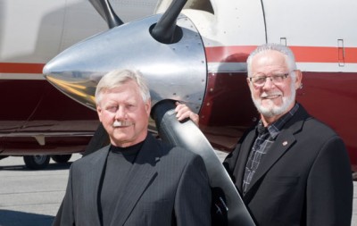 Harvey Friesen, left with brother and partner Cliff.